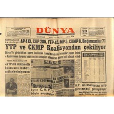 Gökçe Koleksiyon Dünya Gazetesi 20 Kasım 1963 - Gazanfer Bilge Tevkif Edildi  GZ80628
