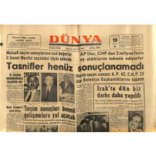 Gökçe Koleksiyon Dünya Gazetesi 19 Kasım 1963 - G. Bilge Adliyeye Bugün Verilecek  GZ80627