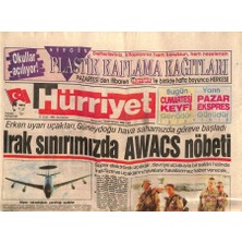 Gökçe Koleksiyon Hürriyet Gazetesi 15 Eylül 1990 - Erken Uyarı Uçakları , Gündeydoğu Hava Sahamızda Göreve Başladı  GZ84010