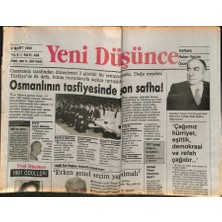Gökçe Koleksiyon Yeni Düşünce Gazetesi 9 Mart 1990 - Seksenli Yıllarda Türk Dünyası ve Anavatan Ilişkileri  GZ84891
