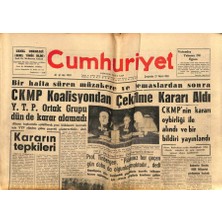 Gökçe Koleksiyon Cumhuriyet Gazetesi 27 Kasım 1963 - Denizcilik Bankası Iskenderun Hattı Bilet Ücretlerine Zam Yaptı  GZ85512