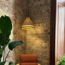 Rattam Rattan Bambu Sarkıt Avize: Tulıp 33X40CM