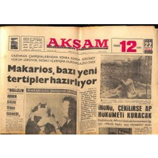 Gökçe Koleksiyon Akşam Gazetesi 22 Mart 1964 - Makarios , Bazı Yeni Tertipler Hazırlıyor  GZ87729