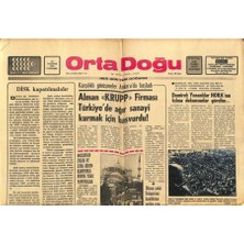 Gökçe Koleksiyon Orta Doğu Gazetesi 25 Ağustos 1976 - Alman Krupp Firması Türkiyede Ağır Sanayi Kurmak Için Başvurdu  GZ89355