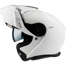 Axxis Gecko Sv A0 Solıd Gloss Pearl Whıte Çene Açılır Motosiklet Kaskı