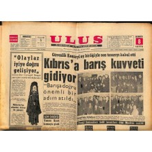 Gökçe Koleksiyon Ulus Gazetesi 5 Mart 1964 - Rodosta Türk Konsolosluğu Taşa Tutuldu  GZ90345