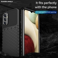 Seashell Digital Thunder Serisi Twill Doku Yumuşak Tpu Samsung Galaxy A13 Için 4G/5G/M13 5G/A04S 4g (164.7 x 76.7 x 9.1 Mm) -Black (Yurt Dışından)