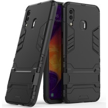 Seashell Digital Samsung Galaxy A30/A20-BLACK Için Kickstand ile Serin Muhafız Pc Tpu Hibrid Geri Gövde (Yurt Dışından)