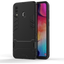 Seashell Digital Samsung Galaxy A30/A20-BLACK Için Kickstand ile Serin Muhafız Pc Tpu Hibrid Geri Gövde (Yurt Dışından)