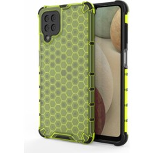 Seashell Digital Samsung Galaxy A12 Şok Geçirmez Tpu+Pc Combo Case-Green Için Petek Deseni (Yurt Dışından)