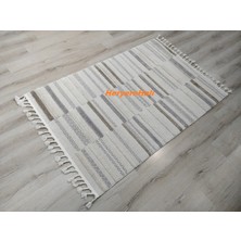 Eko Halı Terazzo Trz 01 Whıte Grey Hav Toz Vermez Yumuşak Dokulu Etnik Örgü Desenlere Sahip Modern Iskindinav Halı