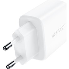 Acefast Duvar Şarj Cihazı Hızlı Şarj Type-C ve Usb-A Seyahat Şarj Cihazı PD20W Şarj Kafa (1xusb-C+1xusb-A) Eu USB C Şarj Başlık Beyaz Renk A25