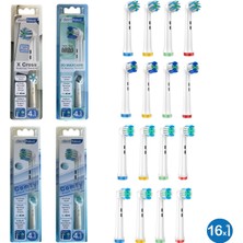 Denthauz Dev Set 16 Adet  Comfy + x Cross + 3D Maxcare Oral-B Uyumlu Yedek Diş Fırçası Başlıkları