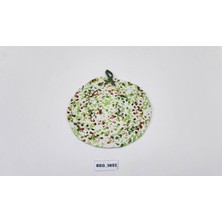 Begüldan Nihale  Yeşil Kırmızı Renk Pamuklu Kumaş  Elde Örgü Çap=25 cm Beg