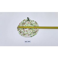 Begüldan Nihale  Yeşil Kırmızı Renk Pamuklu Kumaş  Elde Örgü Çap=25 cm Beg