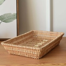 Toyra Rattan Sepetleri, Mutfak Üstü Için Yiyecek Aperatifler Konteyneri, 30X20X6CM (Yurt Dışından)