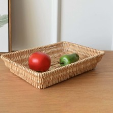 Toyra Rattan Sepetleri, Mutfak Üstü Için Yiyecek Aperatifler Konteyneri, 30X20X6CM (Yurt Dışından)