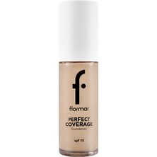 Flormar Perfect Coverage Yoğun Kapatıcı Su Bazlı Fondöten (Nötr Alt Ton) -100 Light Ivory-8682536058124