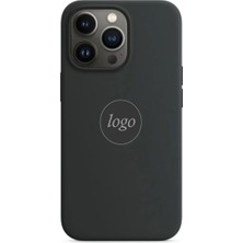 Gritty Apple iPhone 15 Pro Ile Uyumlu Premium Kılıf Kadife Iç Yüzey Logo Lansman Kapak Siyah
