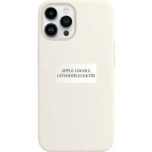 Gritty Apple iPhone 15 Pro Ile Uyumlu Premium Kılıf Kadife Iç Yüzey Logo Lansman Kapak Beyaz