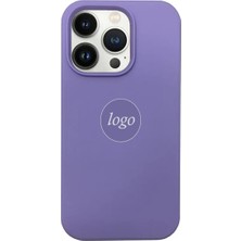 Gritty Apple iPhone 15 Pro Ile Uyumlu Premium Kılıf Kadife Iç Yüzey Logo Lansman Kapak Lila