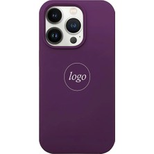 Gritty Apple iPhone 15 Pro Max Ile Uyumlu Premium Kılıf Kadife Iç Yüzey Logo Lansman Kapak Derin Mor