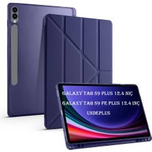 MobaxAksesuar Samsung Galaxy Tab S9 FE Plus/S10 Plus Kılıf Kalem Bölmeli Trifolding Case X610 X616 X820 X826 X828
