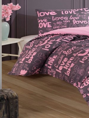 Üntaş Serenad Çift Kişilik Cift Taraflı Love Desen Nevresim Seti Loveçift