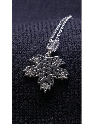 Four Leaf Silver Çınar Yaprağı Kadın Gümüş Kolye