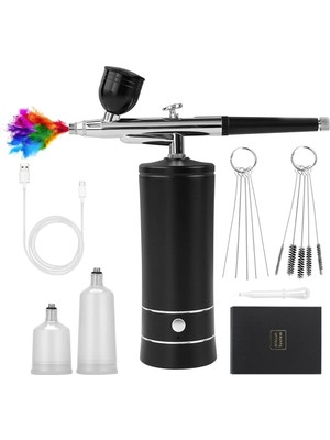 Zigver Kompresör İle Airbrush Tırnak Çivi Için Taşınabilir Airbrush Dövme Makyaj Boya Elektrikli Hava Püskürtme Tabancası Oksijen Enjektör Kiti