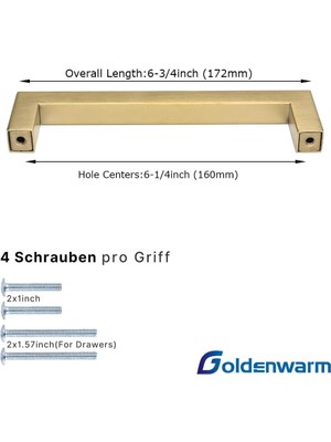 Qisem 10 Adet Altın Sap-Merkez Mesafesi 160MM (Yurt Dışından)