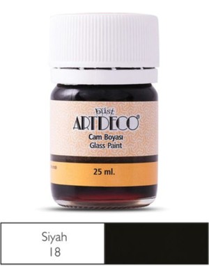 Artdeco Cam Vitray Boyası 25 ml 18 Siyah