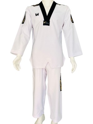 Whiteface Fighter Profesyonel Siyah Yaka Taekwondo Elbisesi (Dobok)