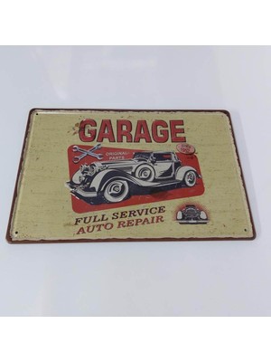 CajuArt Garage Eski Araba Tamir Temalı 20X30 cm Metal Plaka Tablo