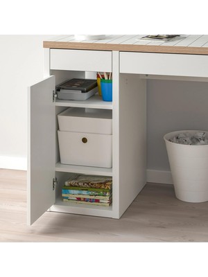 IKEA Çalışma Masası Mıcke Meridyendukkan Beyaz-Antrasit Renk 105X50 cm Ev-Ofis Çalışma Ünitesi