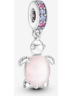 Pandora Murano Camı Pembe Deniz Kaplumbağası Charm Bileklik Aksesuarı Özel Tasarım
