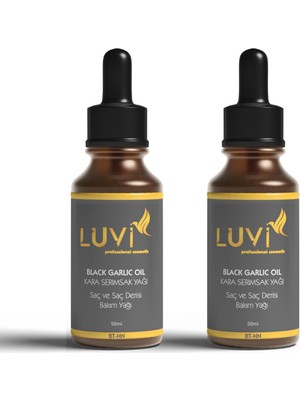 Luvi Yıpranmış ve Dökülen Saçlara Özel Kara Sarımsak Yağı 2'li Set 50 ml + 50 ml