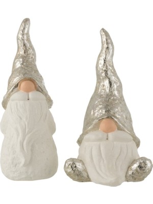 Laromita Decoration Gümüş Şapkalı Noel Baba / Ayakta