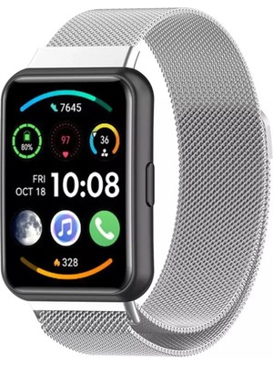Mimtec Huawei Watch Fit 2 Uyumlu Kordon Hasır Metal Örgü Milano Mıknatıslı Kordon Kayış