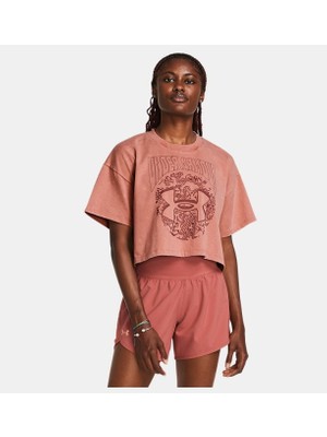 Under Armour Kadın UA Heavyweight Kısa Kollu Dusk to Dawn Crop Tişört Rahat Kesim