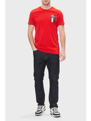 Tommy Hilfiger Pamuklu Slim Fit Bisiklet Yaka Erkek T-Shirt MW0MW33687 Xnd