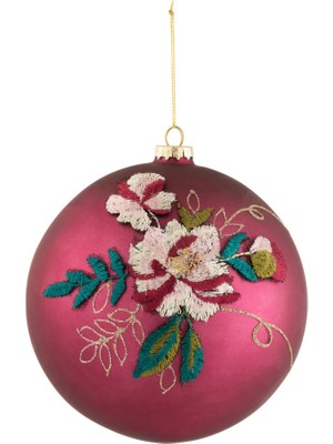 Laromita Decoration Çiçekli Yılbaşı Süsü / Pembe