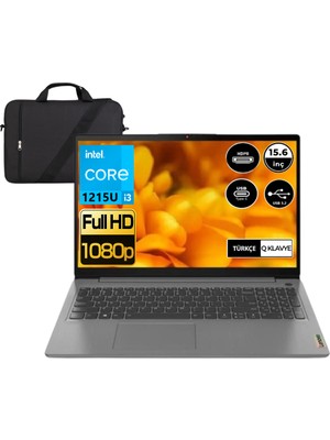 Lenovo Lenovo ıdeapad 3 Intel Core I3-1215U 8gb Ram 256GB SSD Freedos 15.6" Full Hd Taşınabilir Bilgisayar 82RK00XBTX-8-256 + Çanta Hediyeli