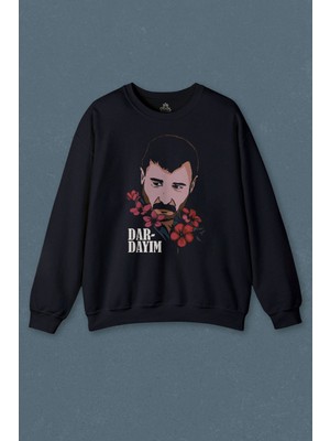 So Cool Lacivert Sweatshirt Azer Bülbül Dardayım Arabesk Baskılı Unisex Sweat