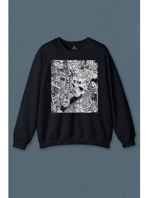So Cool Lacivert Sweatshirt Street Drawing Urban Culture Sokak Baskılı Unisex Sweat