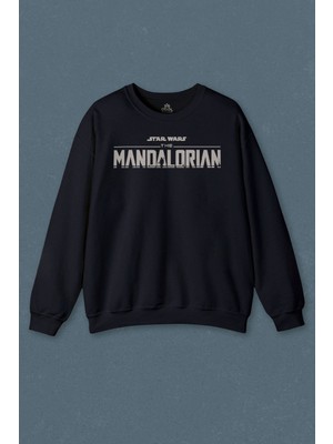 So Cool Lacivert Sweatshirt The Mandalorian Bebek Yoda Cep Tasarımı Star Wars Baskılı Unisex Sweat