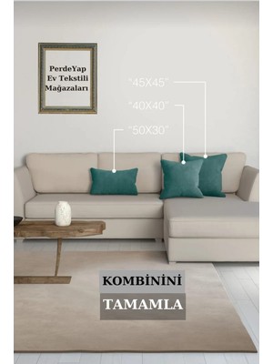 PerdeYap Kadife Dokulu Koyu Petrol Renk Masa Örtüsü 12487-Koyu Petrol