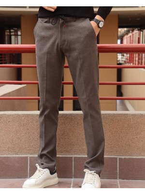 Erkek, bel bağcıklı, yandan lastikli, Regular-Fit, Old Money Culture pantolon