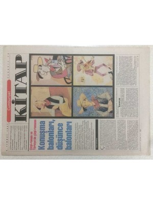 Gökçe Koleksiyon Cumhuriyet Gazetesi Kitap Eki 3 Temmuz 1997 - Türkiyede Çizgi Romanın Konuşma Balonları Düşünce Balonları   GZ51201