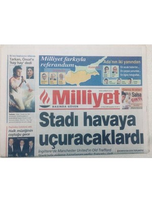 Gökçe Koleksiyon Milliyet Gazetesi - 21 Nisan 2004 - Tarkan Nazan Öncele Hay Hay Dedi   GZ46566